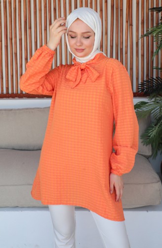 Crepe Sleeve Tie Tunic 0210-07 Orange 0210-07