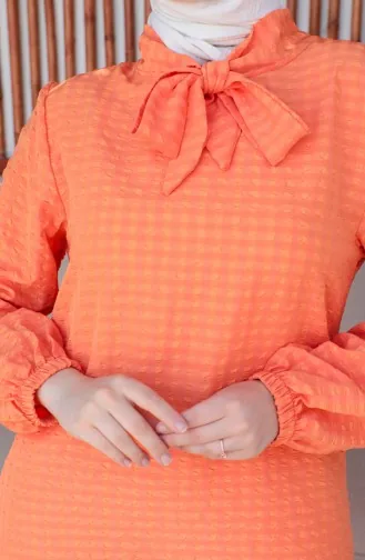 Crepe Sleeve Tie Tunic 0210-07 Orange 0210-07
