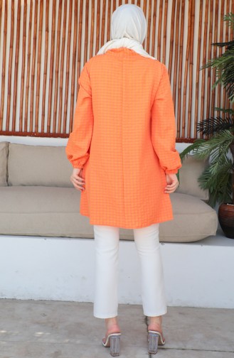 Crepe Sleeve Tie Tunic 0210-07 Orange 0210-07