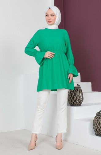 Crepe Fabric Elastic waist Tunic 0211-01 Green 0211-01