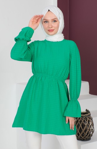 Crepe Fabric Elastic waist Tunic 0211-01 Green 0211-01