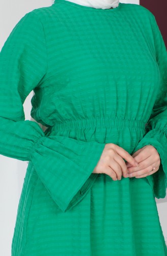 Crepe Fabric Elastic waist Tunic 0211-01 Green 0211-01