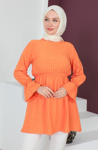 Crepe Fabric Elastic waist Tunic 0211-02 Orange 0211-02