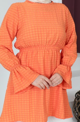 Crepe Fabric Elastic waist Tunic 0211-02 Orange 0211-02