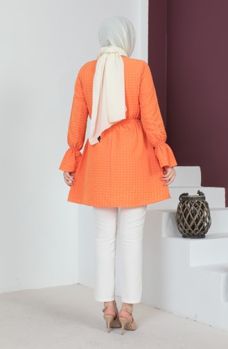 Tunique à Taille élastique en Tissu Crêpe 0211-02 Orange 0211-02