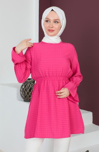 Crepe Fabric Elastic waist Tunic 0211-06 Fuchsia 0211-06