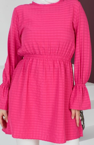 Crepe Fabric Elastic waist Tunic 0211-06 Fuchsia 0211-06