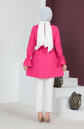 Crepe Fabric Elastic waist Tunic 0211-06 Fuchsia 0211-06