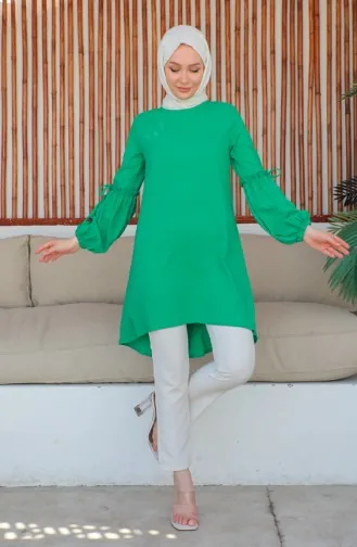 Crepe Sleeve Tie Tunic 0214-01 Green 0214-01