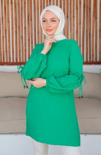 Crepe Sleeve Tie Tunic 0214-01 Green 0214-01