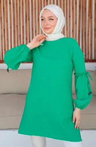 Crepe Sleeve Tie Tunic 0214-01 Green 0214-01