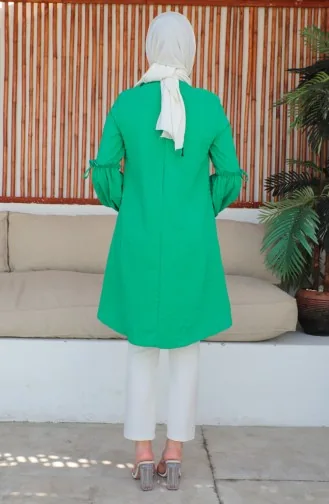 Crepe Sleeve Tie Tunic 0214-01 Green 0214-01