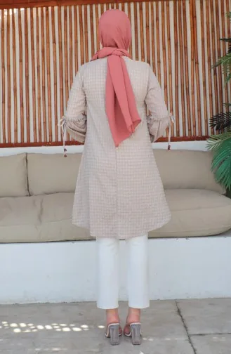 Crepe Sleeve Tie Tunic 0214-02 Mink 0214-02