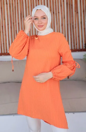 Crepe Sleeve Tie Tunic 0214-04 Orange 0214-04