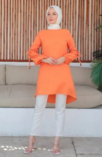 Crepe Sleeve Tie Tunic 0214-04 Orange 0214-04