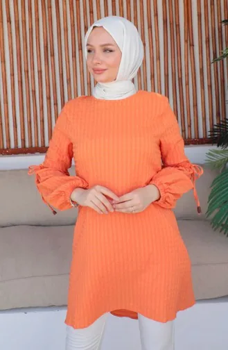 Crepe Sleeve Tie Tunic 0214-04 Orange 0214-04