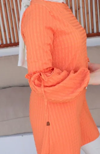 Crepe Sleeve Tie Tunic 0214-04 Orange 0214-04