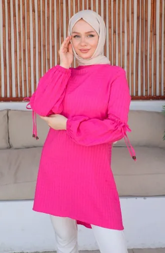 Crepe Sleeve Tie Tunic 0214-05 Fuchsia 0214-05