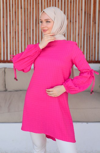 Crepe Sleeve Tie Tunic 0214-05 Fuchsia 0214-05