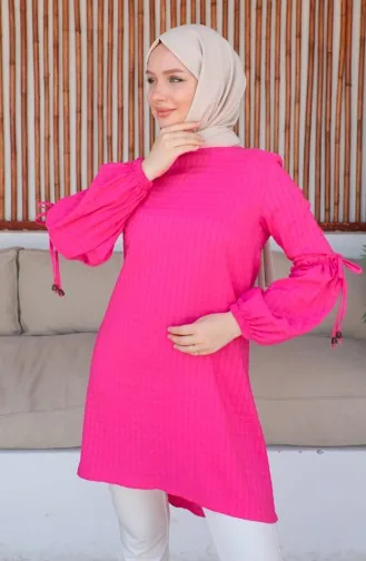 Crepe Sleeve Tie Tunic 0214-05 Fuchsia 0214-05