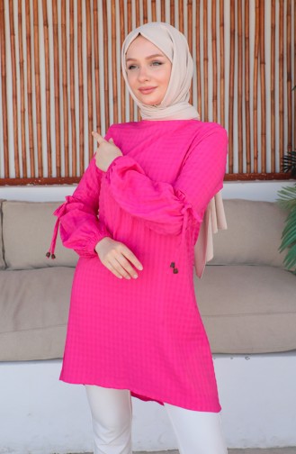 Crepe Sleeve Tie Tunic 0214-05 Fuchsia 0214-05