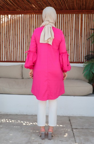 Crepe Sleeve Tie Tunic 0214-05 Fuchsia 0214-05