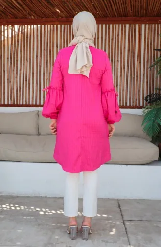 Crepe Sleeve Tie Tunic 0214-05 Fuchsia 0214-05