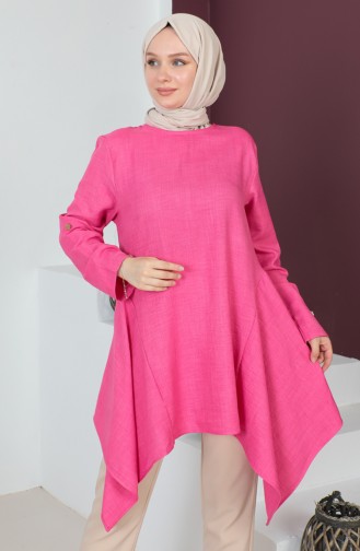 Aerobin Stoff Asymmetrische Tunika 0219-03 Fuchsia 0219-03