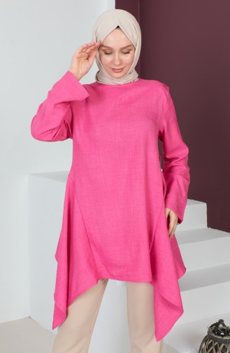 Aerobin Stoff Asymmetrische Tunika 0219-03 Fuchsia 0219-03