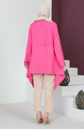 Aerobin Stoff Asymmetrische Tunika 0219-03 Fuchsia 0219-03