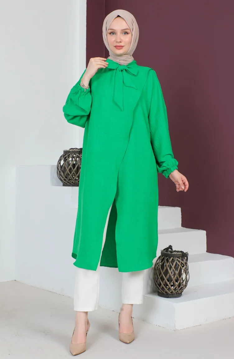 Aerobin Fabric Asymmetrical Tunic 0220-03 Green 0220-03