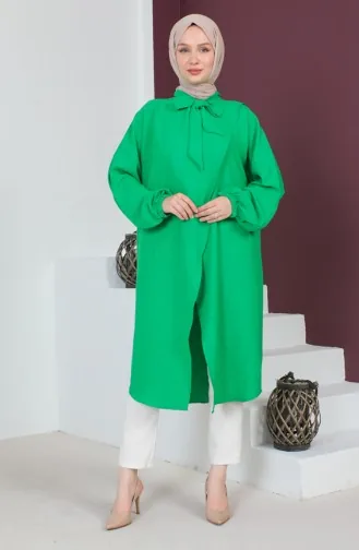 Aerobin Fabric Asymmetrical Tunic 0220-03 Green 0220-03