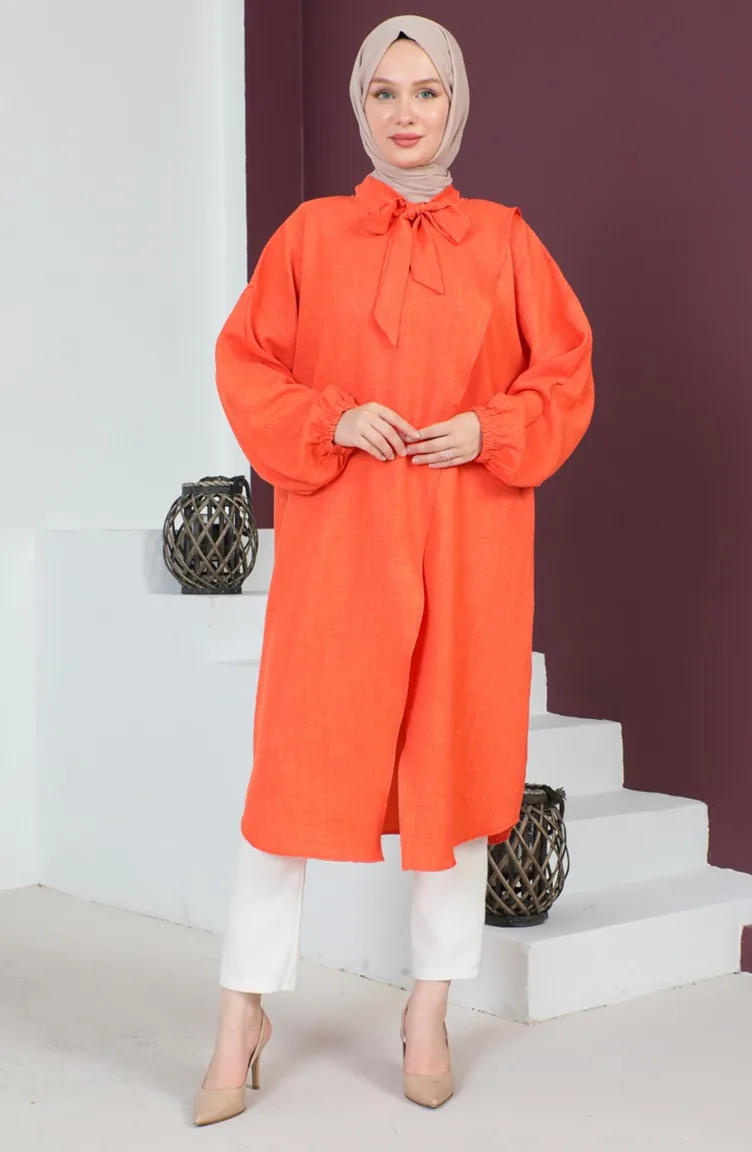 Aerobin Fabric Asymmetrical Tunic 0220-04 Orange 0220-04