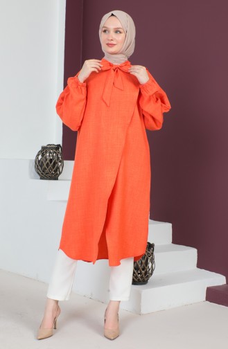 Aerobin Stoff Asymmetrische Tunika 0220-04 Orange 0220-04