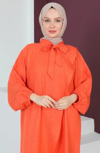 Aerobin Fabric Asymmetrical Tunic 0220-04 Orange 0220-04