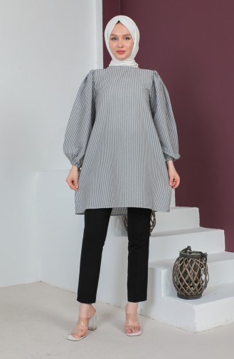 Striped Tunic 0224-01 Black 0224-01