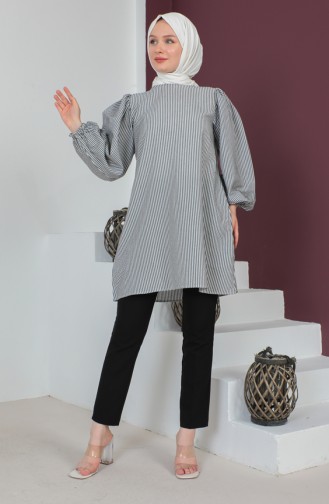 Striped Tunic 0224-01 Black 0224-01