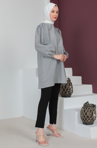 Striped Tunic 0224-01 Black 0224-01