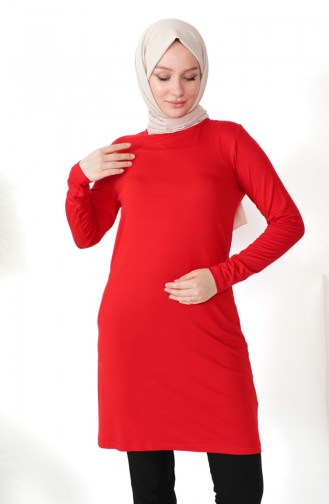 Penye Tunik 10645-10 Kırmızı