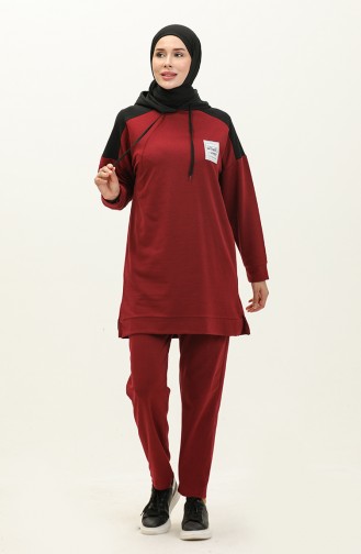 Hooded Tracksuit Set 3005-06 Claret Red 3005-06