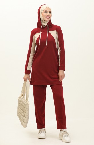 Color Garnish Tracksuit Set 3007-06 Claret Red 3007-06