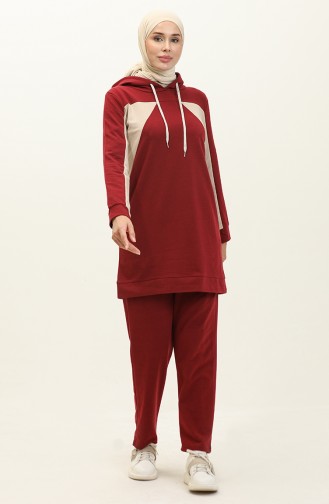 Color Garnish Tracksuit Set 3007-06 Claret Red 3007-06