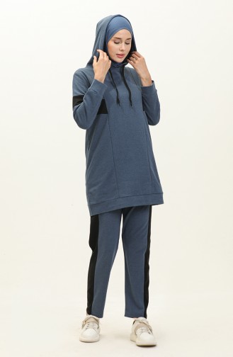 Hooded Tracksuit Set 3008-04 Indigo 3008-04