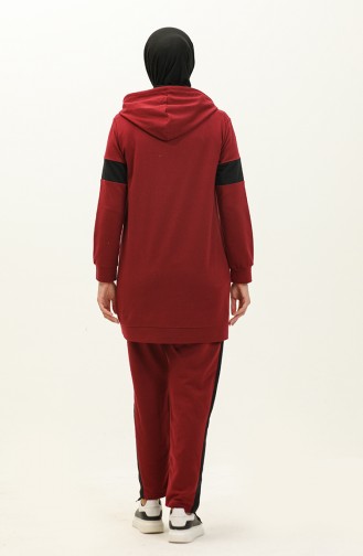 Hooded Tracksuit Set 3008-06 Claret Red 3008-06