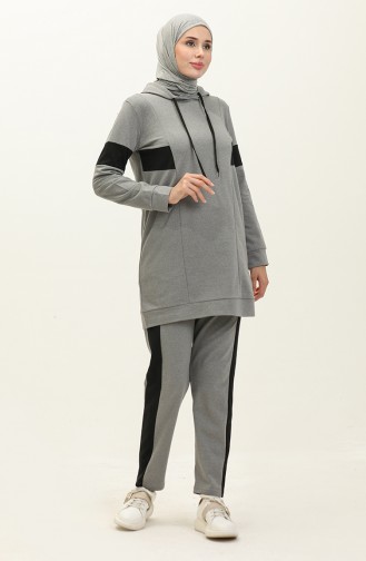 Hooded Tracksuit Set 3008-07 Gray 3008-07