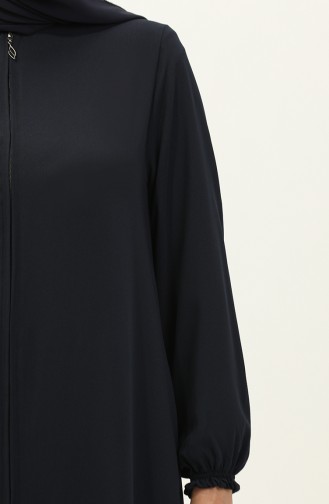 Abaya mit Reißverschluss 6124-02 Marineblau mit elastischem Armausschnitt 6124-02