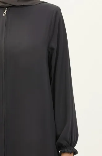 عباية بسحاب مطاط الأكمام 6124-05 رمادي غامق 6124-05