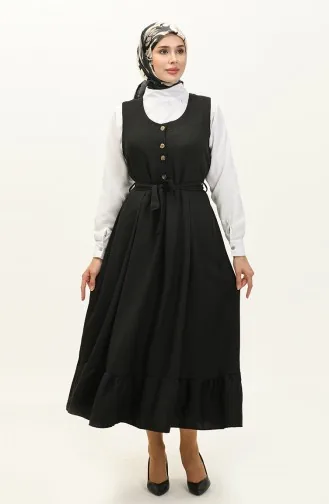 Robe Sans Manches à Ceinture 0128-01 Noir 0128-01
