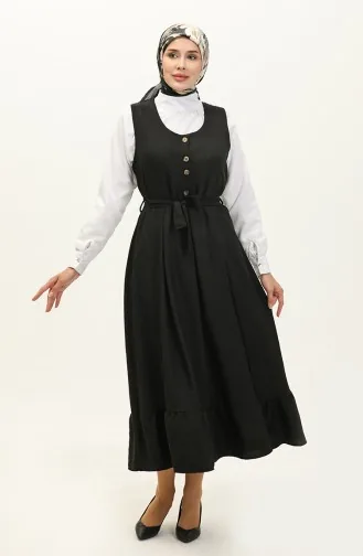 Robe Sans Manches à Ceinture 0128-01 Noir 0128-01