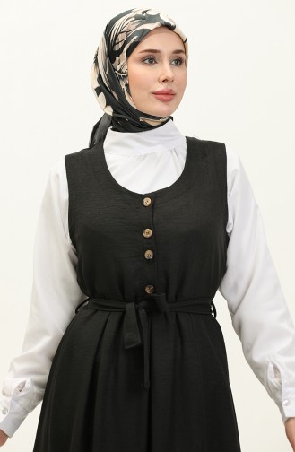 Robe Sans Manches à Ceinture 0128-01 Noir 0128-01